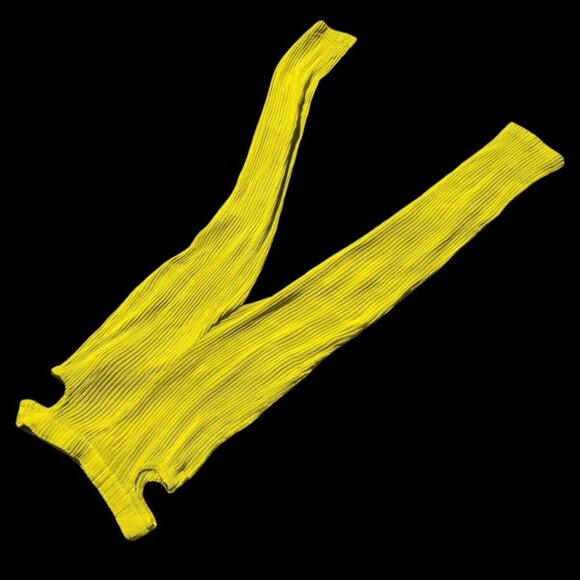 Rare ISSEY MIYAKE Lime Green Sample Pants Pleated Open Hip Trousers S M L - Picture 2 of 9